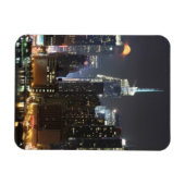 Der Mond erhebt sich über der Innenstadt New Yorks Magnet (Horizontal)