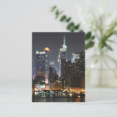 Der Mond erhebt sich über der Innenstadt New Yorks Postkarte (Stehend Vorderseite)