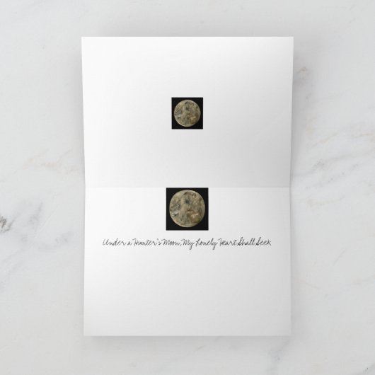 Der Mond-Gruß-Karte des Jägers Karte (Innenseite)