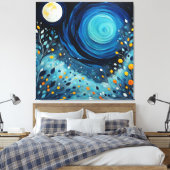 Der Mond im Garten 804 Leinwanddruck (Insitu (Schlafzimmer))