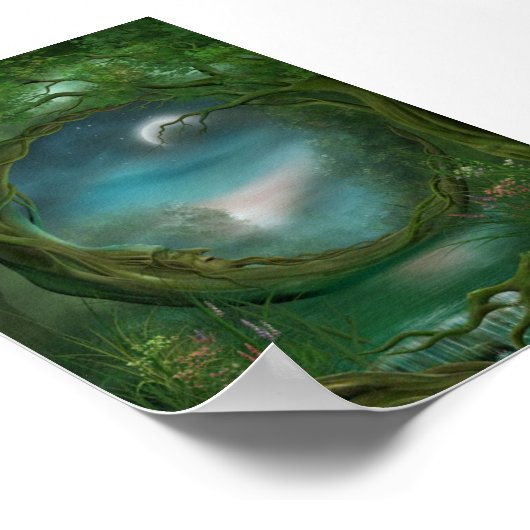 Der Mond in den Bäumen Poster (Ecke)