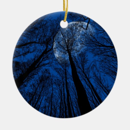 Der Mond in der nächtlichen Himmel Keramik Ornament (Vorne)