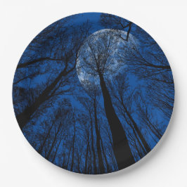 Der Mond in der nächtlichen Himmel Pappteller