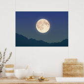 Der Mond in der nächtlichen Himmel Poster (Küche)