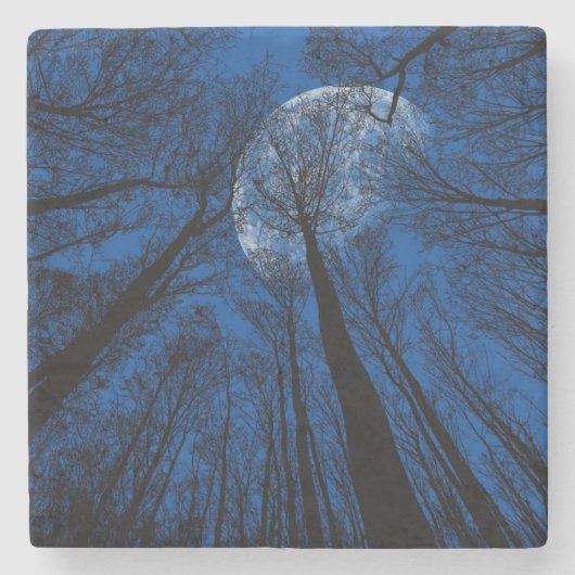 Der Mond in der nächtlichen Himmel Steinuntersetzer (Vorderseite)