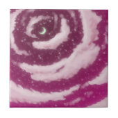 Der Mond in der rosa Himmel-Fliese Fliese (Vorderseite)