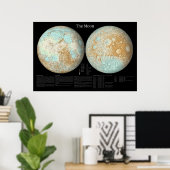 Der Mond in einem künstlerischen Poster (Heimbüro)