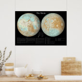 Der Mond in einem künstlerischen Poster (Küche)