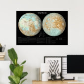 Der Mond in einer künstlerischen Präsentation Poster (Heimbüro)