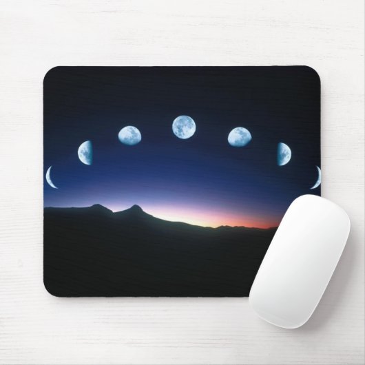 Der Mond in Phasen Mausmatte Mousepad (Mit Mouse)