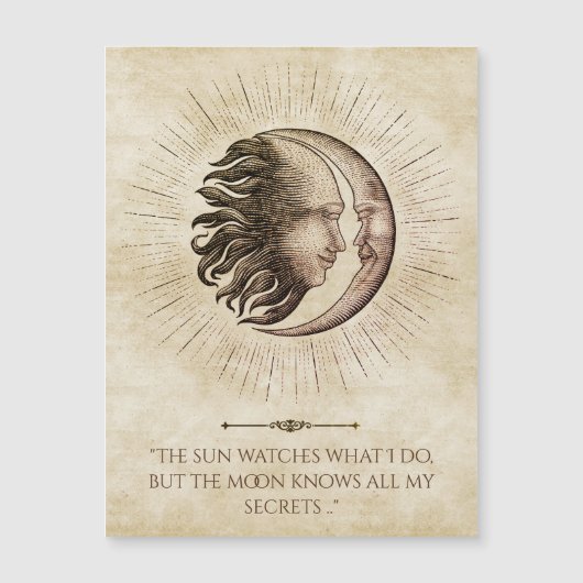 Der Mond kennt alle meine Geheimnisse Magnetkarte (Vorderseite)