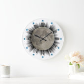 Der Mond, la lune, la luna, der Mond Große Wanduhr (Zuhause)