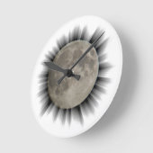 Der Mond, la lune, la luna, der Mond Runde Wanduhr (Winkel)