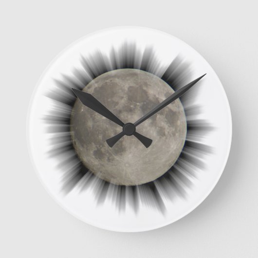 Der Mond, la lune, la luna, der Mond Runde Wanduhr (Vorderseite)