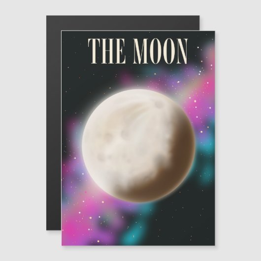 Der Mond Magnetkarte (Vorne/Hinten)