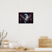 Der Mond mit Blick auf den Ozean Poster (Küche)