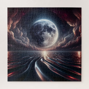 Der Mond mit Blick auf den Ozean Puzzle