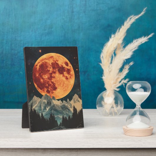 Der Mond mit Retrovibe Fotoplatte (Seite)