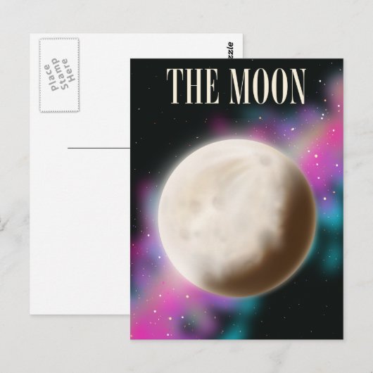 Der Mond Postkarte (Vorne/Hinten)