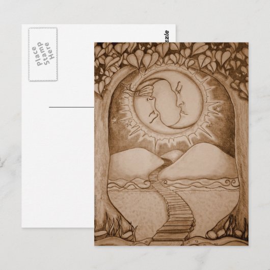 Der Mond Postkarte (Vorne/Hinten)