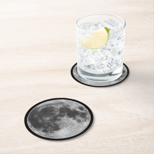 Der Mond Runder Pappuntersetzer (Vor Ort)