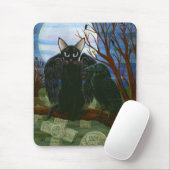 Der Mond-schwarze Katzen-Krähen-gotische Kunst Mousepad (Mit Mouse)