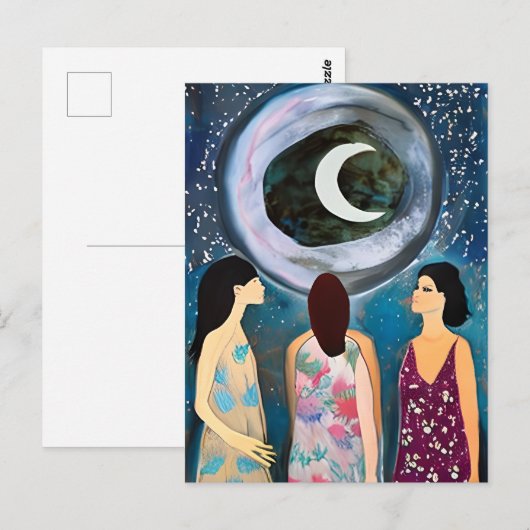 Der Mond segnet Frauen Postkarte (Vorne/Hinten)
