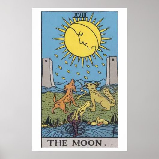 Der Mond Tarotkartenposter Poster (Vorne)