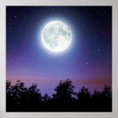 der Mond über dem Wald Poster (Vorne)