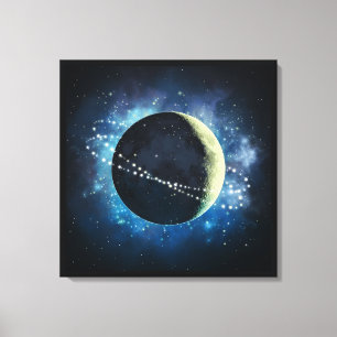Der Mond - überwundene Leinwand