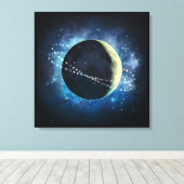 Der Mond - überwundene Leinwand (Insitu (Holzboden))