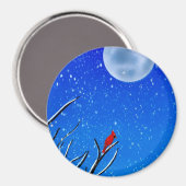 Der Mond und der Kardinal Magnet (Vorderseite/Rückseite)