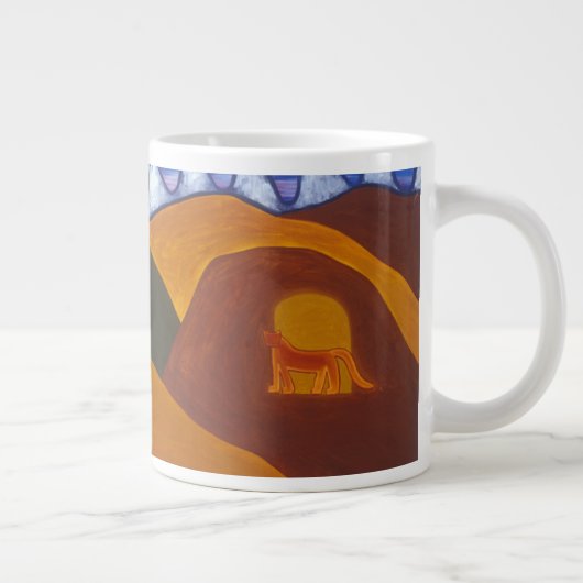 Der Mond und der Puma, die von Abschied nehmen Jumbo-Tasse (Rechts)