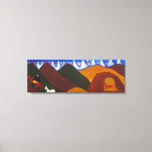 Der Mond und der Puma, die von Abschied nehmen Leinwanddruck