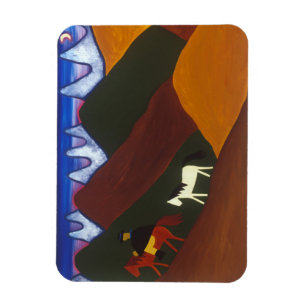 Der Mond und der Puma, die von Abschied nehmen Magnet