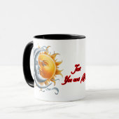 Der Mond und die Sonne genießen einen schönen Mome Tasse (Vorderseite Links)