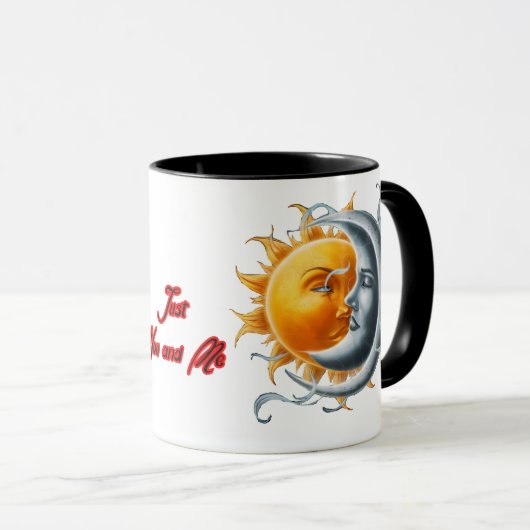Der Mond und die Sonne genießen einen schönen Mome Tasse (VorderseiteRechts)