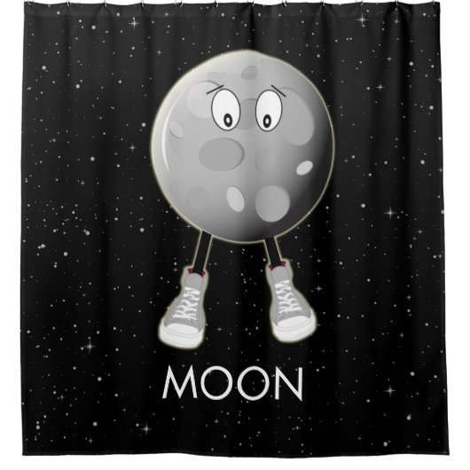 Der Mond und die Sterne im All Duschvorhang (Vorderseite)