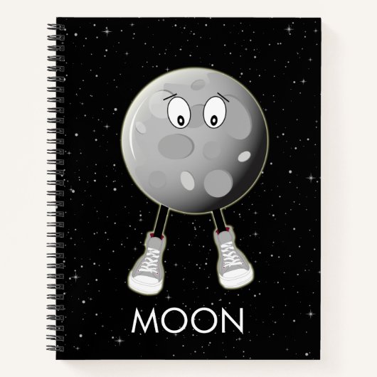 Der Mond und die Sterne im All Notizblock (Vorderseite)