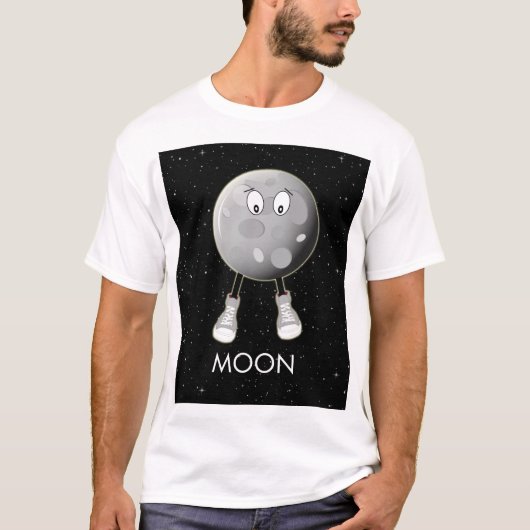 Der Mond und die Sterne im All T-Shirt (Vorderseite)