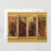 Der Mond und die Sterne - Jugendstil Postkarte (Vorne/Hinten)