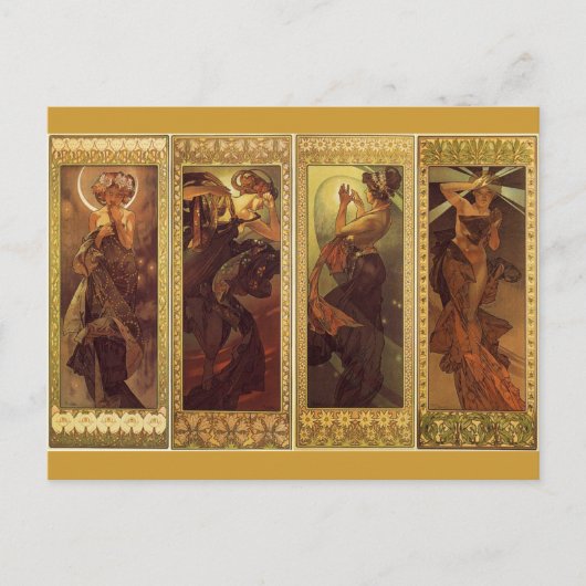 Der Mond und die Sterne - Jugendstil Postkarte (Vorderseite)