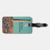 Der Mond und ein Turm: Aberystwyth Gepäckanhänger (Rückseite horizontal)