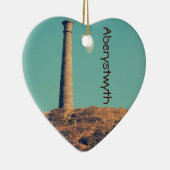 Der Mond und ein Turm: Aberystwyth Keramik Ornament (Rechts)