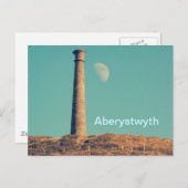 Der Mond und ein Turm: Aberystwyth Postkarte (Vorne/Hinten)