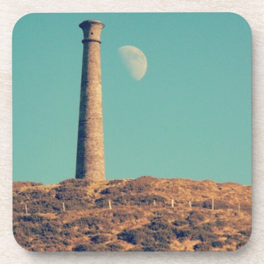 Der Mond und ein Turm: Aberystwyth Untersetzer (Vorderseite)