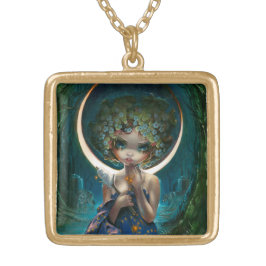 "Der Mond" Vergoldete Kette