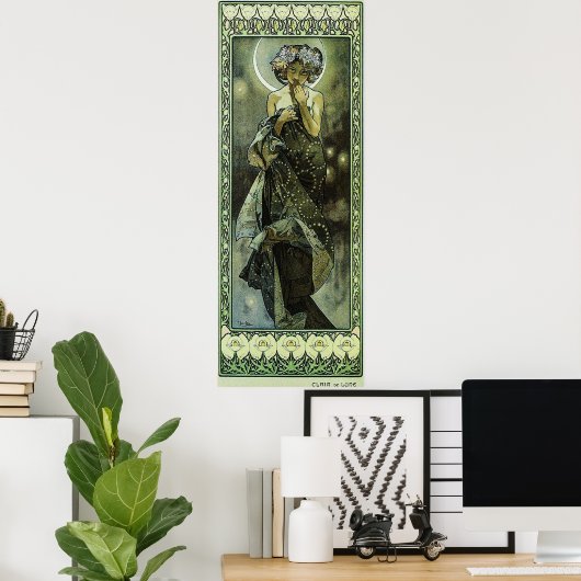 Der Mond von Alphonse Mucha Poster (Heimbüro)