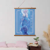 "Der Mond" von Mucha, Dream Blue Wall Tapestes Wandteppich Mit Holzrahmen (Schlafzimmer)