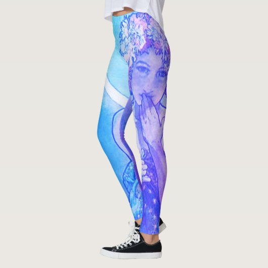 "Der Mond" von Mucha Violet Leggings (Links)